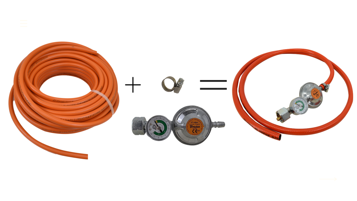 Wąż propan- butan, reduktor, opaska ślimakowa.